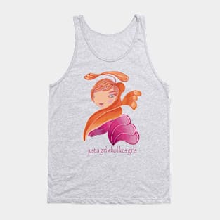 Just a girl who likes girls with Lesbian pride flag colors. Lesbian shirt Tank Top